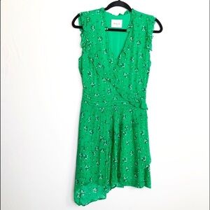 𝅺Berenice Paris Green asymmetrical ruffle mini dress